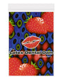 Trust Dam Latex Dental Dam Strawberry packaging featuring vibrant strawberries and kiss design.