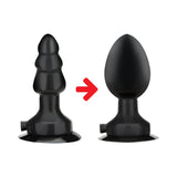 Lux Fetish 4 in. Inflatable Vibrating Butt Plug with Suction Base Remote-Controlled
