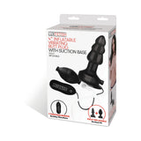 Lux Fetish 4 in. Inflatable Vibrating Butt Plug with Suction Base Remote-Controlled
