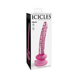 Icicles No. 86 Realistic 7 inches Glass Dildo With Suction Cup Pink
