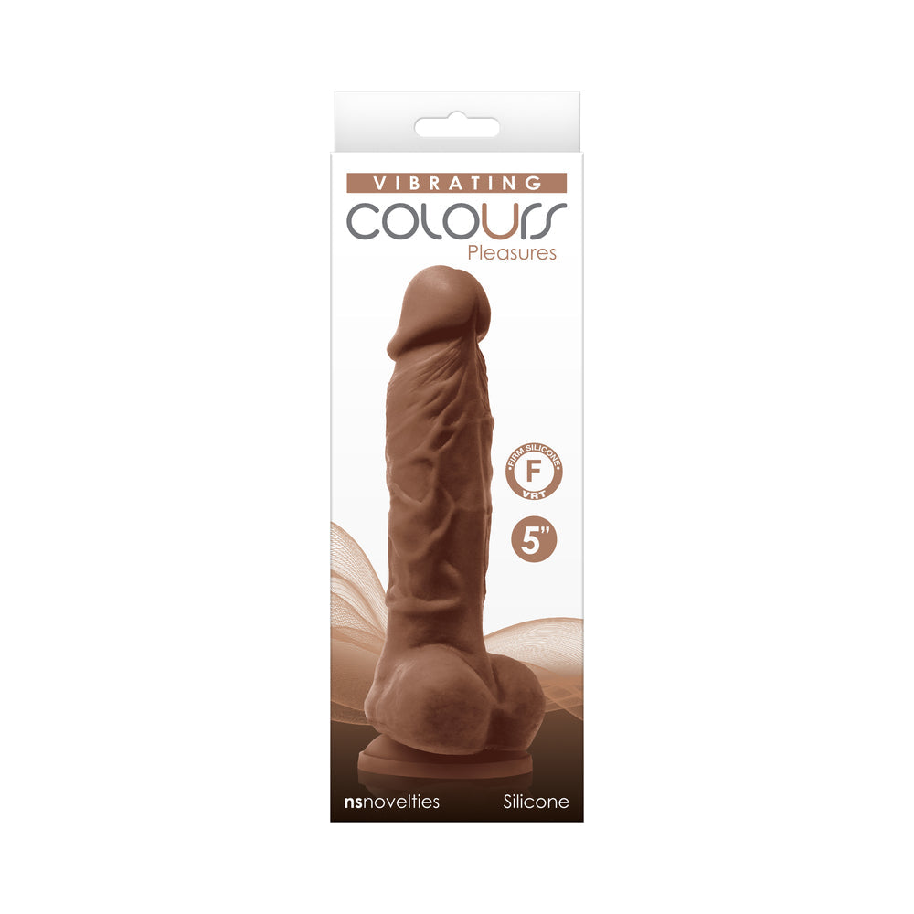 Colours Pleasures 5 inches Vibrating Dildo Brown