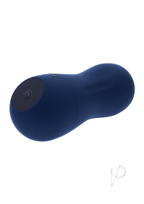 Playboy Gusto Rechargeable Silicone Masturbator Blue in sleek blue design for immersive pleasure.