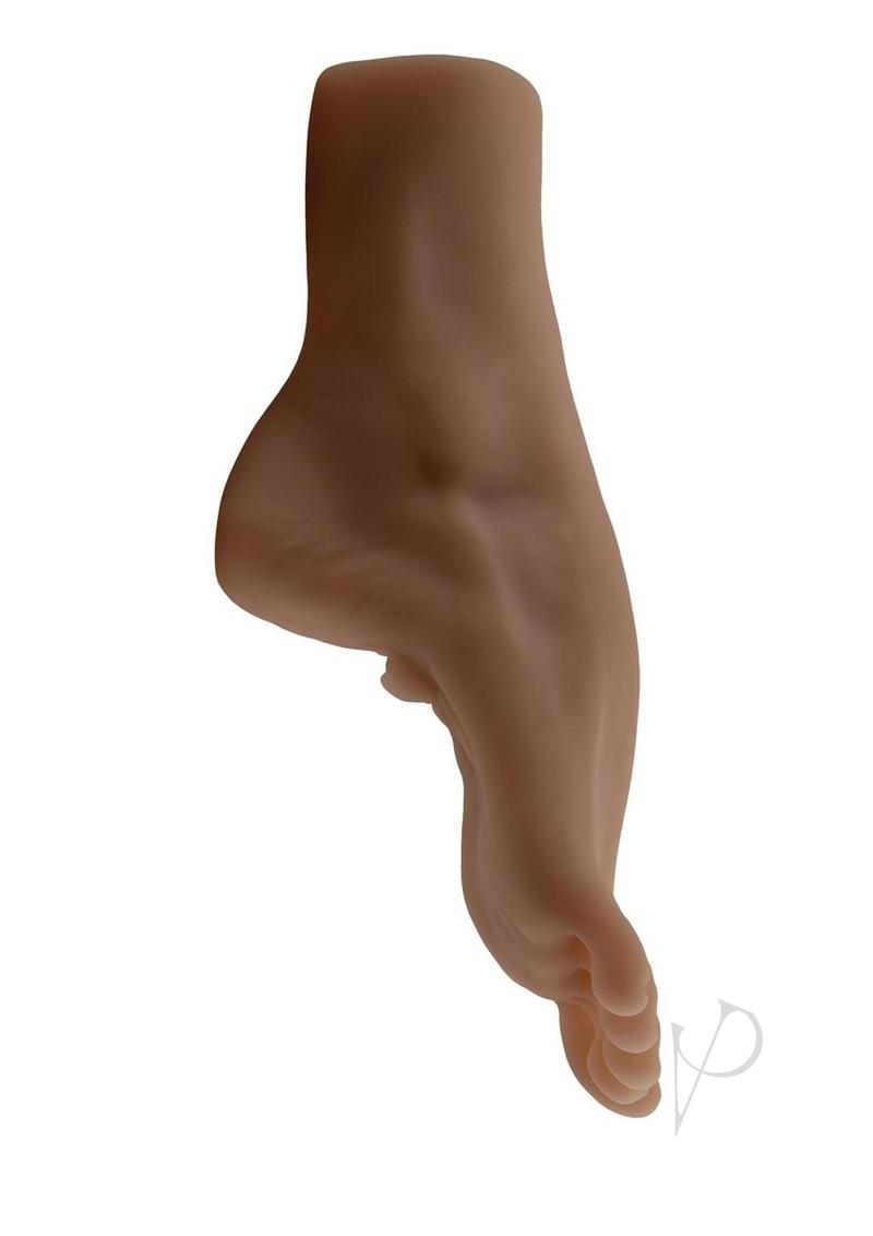 Zero Tolerance Pussy Footin' Masturbator Chocolate in foot shape, realistic design for foot fetish enthusiasts.