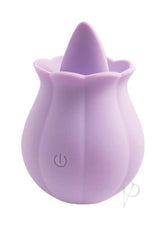 Clit-Tastic Erotic Clit Licker Clitoral Vibrator Lavender in a rose shape for intimate stimulation.