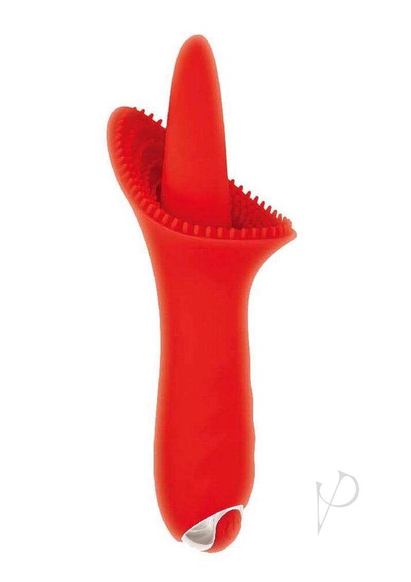 Clit-Tastic Luscious Clit Licker Clitoral Vibrator Red, dual-stimulating pleasure toy shaped like a tongue.