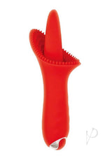 Clit-Tastic Luscious Clit Licker Clitoral Vibrator Red, dual-stimulating pleasure toy shaped like a tongue.