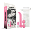 The Daily Vibe Special Edition Toy Kit - Love Your Muff package including pink pleasure products and storage bag.