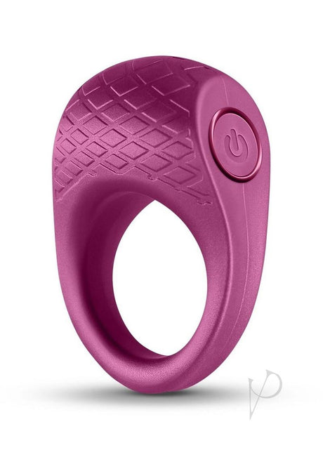 Seduction Levi Rechargeable Silicone Cock Ring Red, sleek vibrating cock ring for enhanced pleasure.