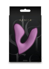 Desire Demure Wearable Dual Motor Vibrator Lavender packaging showcasing its sleek lavender design.