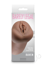 Barely Legal Raven Stroker Closed End Masturbator Pussy packaging showcasing realistic texture and design.