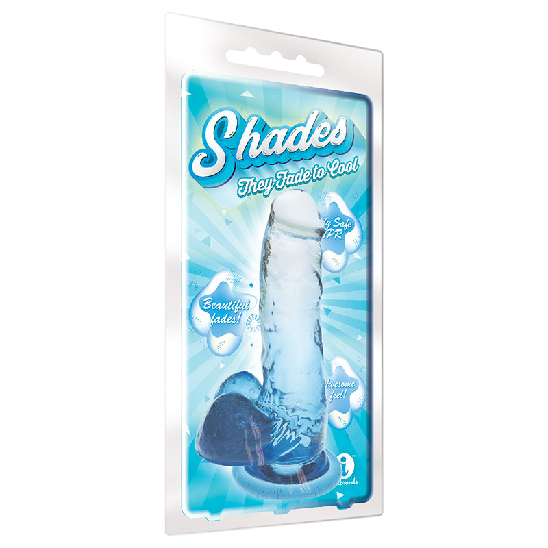 Shades Medium 7 inches Jelly TPR Gradient Dong Blue