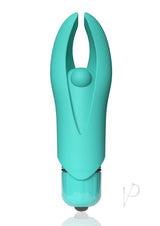 4T Demon Silicone Mini Clitorial Stimulating Vibrator Kiwi in teal, designed for intense targeted sensations.