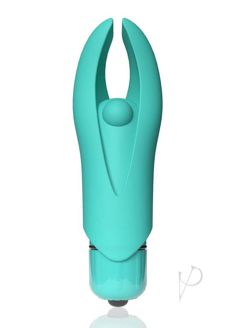 4T Demon Silicone Mini Clitorial Stimulating Vibrator Kiwi in teal, designed for intense targeted sensations.