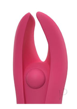 4T Demon Silicone Mini Clitoral Vibrator Strawberry with flexible horns and pleasure bead for targeted sensations.