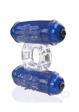 4T Double Wammy Dual Vibrating Couples Cock Ring Blueberry, featuring dual motors for shared pleasure and stimulation.