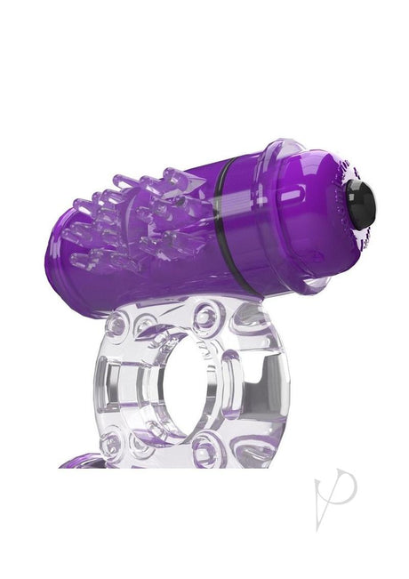 4T Double Wammy Silicone Dual Vibrating Couples Cock Ring with a vibrant purple design and stimulating texture.