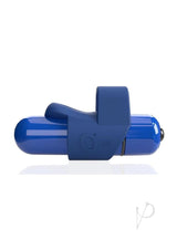 4T FingO Slim Finger Vibrator Blueberry side view showing sleek design and blue color.