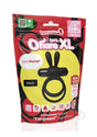 4T Ohare XL Silicone Rabbit Vibrating Cock Ring Black packaging featuring the product and brand logo.