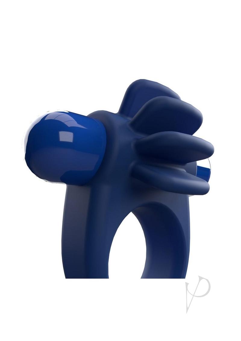 4T Skooch Vibrating Cock Ring Clitoral Stimulator Blueberry close-up view showcasing its unique design.