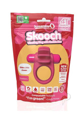 4T Skooch Vibrating Clitoral Cock Ring Strawberry packaging with details and product features.