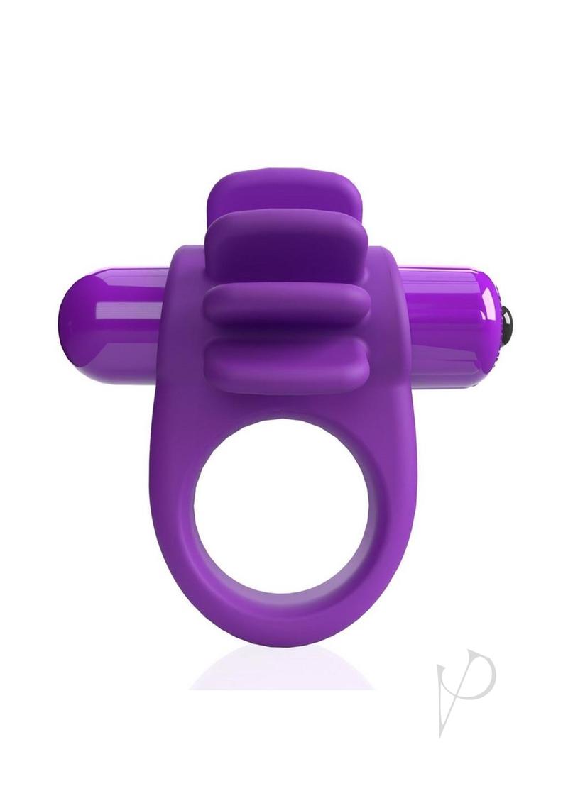 4T Skooch Vibrating Cock Ring with Clitoral Stimulator Grape in vibrant purple color.