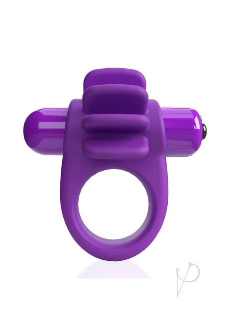 4T Skooch Vibrating Cock Ring with Clitoral Stimulator Grape in vibrant purple color.