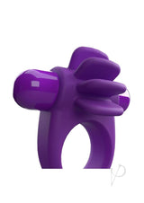 4T Skooch Vibrating Cock Ring with Clitoral Stimulator Grape in vibrant purple color.