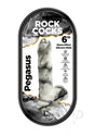 Rock Cocks Pegasus Silicone Dildo 6 Inch White/Black packaging with stone effect design.