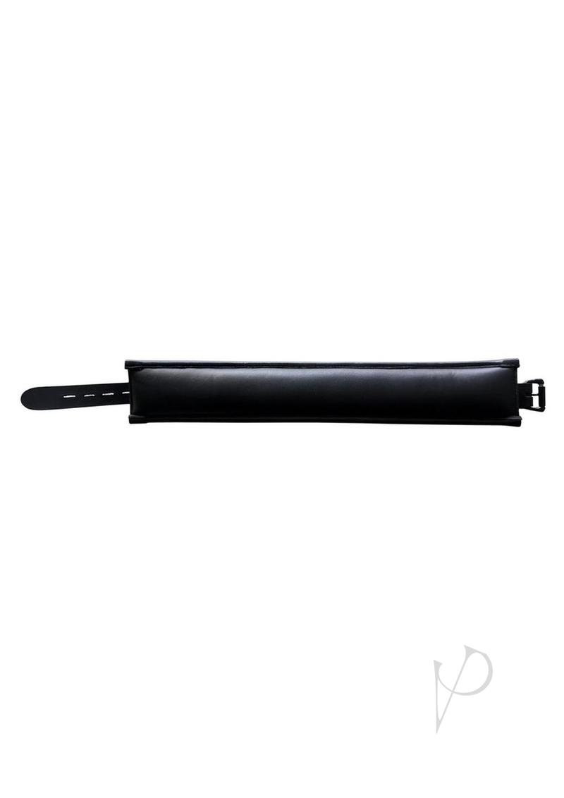 Rouge Padded Leather Collar Black displayed flat showing sleek design and premium soft leather.