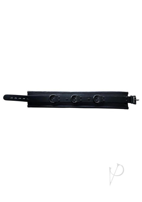 Rouge Padded Leather Collar Black with padded interior and sleek black hardware for comfortable intimate play.