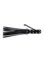 Rouge Leather Spiral Paddle Black showcasing a sleek design with leather falls for sensual play and impact.