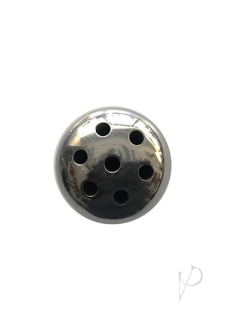 Rouge Stainless Steel Shower Penis Plug top view with multiple small openings for enhanced urethral play.