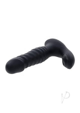 Zero Tolerance Striker Thrusting Anal Vibrator Black with ribbed shaft for enhanced stimulation.