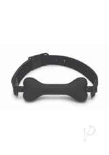 Prowler RED Bone Shaped Silicone Ball Gag Black on a black strap for playful restraint play.