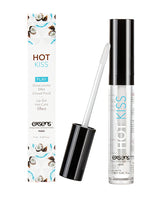 EXSENS of Paris Hot Kiss Play Lip Gloss Coconut product packaging and applicator showing a glossy finish.