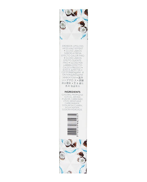 EXSENS of Paris Hot Kiss Play Lip Gloss Coconut packaging details with ingredients and tropical coconut design.