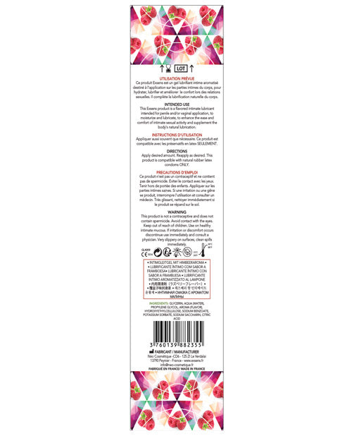EXSENS of Paris Arousal Gel Raspberry Mint 15 ml packaging with ingredients and instructions