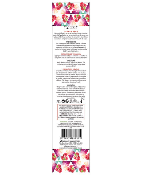 EXSENS of Paris Arousal Gel Raspberry Mint 15 ml packaging with ingredients and instructions