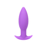 Tantus Neo Silicone Anal Plug Lilac with a smooth tapered design and curved base for comfort.