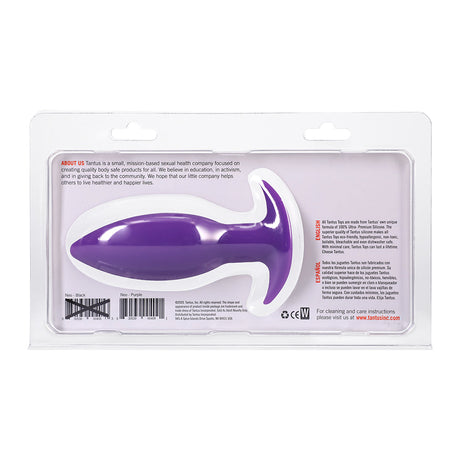 Tantus Neo Silicone Anal Plug Lilac packaging with product description and usage instructions.