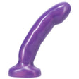 Tantus Acute Angled Dildo Amethyst, a medium-sized purple silicone toy designed for targeted internal stimulation.