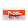 Tantus Severin Medium Super Soft Anal Plug Copper packaging showcasing its design and features for anal play.