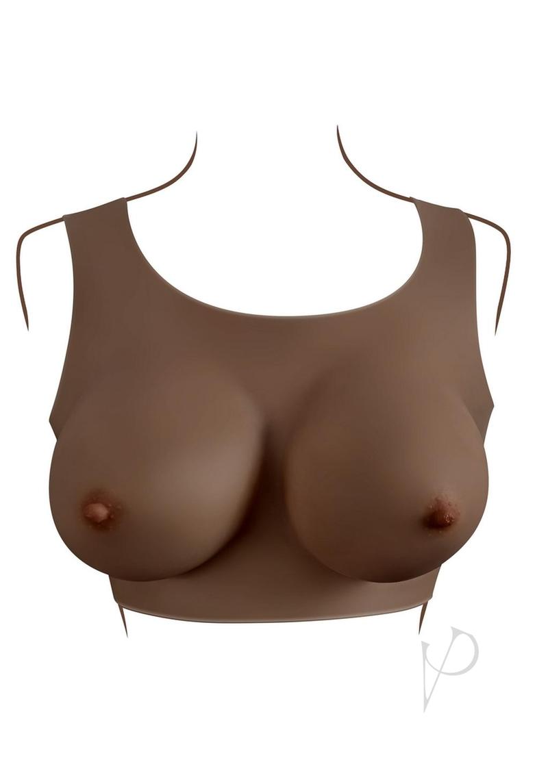 Gender X Breast Plate Silicone D Cup Chocolate realistic silicone breasts in chocolate color