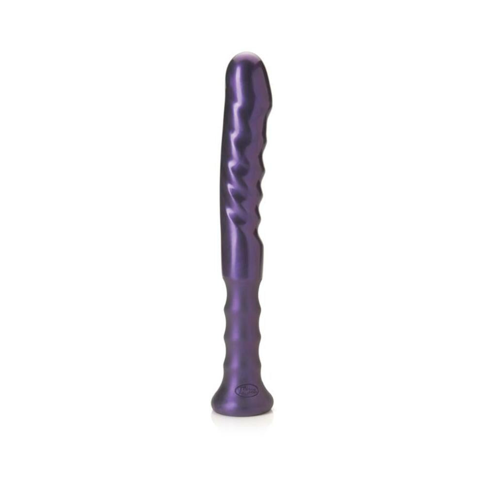 Tantus Echo Handle Silicone Dildo Amethyst with ergonomic grip and textured shaft for targeted pleasure.