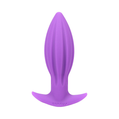 Tantus Juice 4 Inch Silicone Anal Plug Lilac with textured sides for enhanced sensation and comfort.