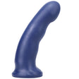 Tantus General Super Soft Dildo Ocean Blue with a smooth ocean blue finish and curved shaft for pleasure.