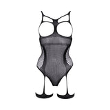 Shots Le Desir Bliss Open-Cup Strappy Gartered Teddy Black O/S