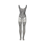 Le Desir Lace and Fishnet Bodystocking Black O/S