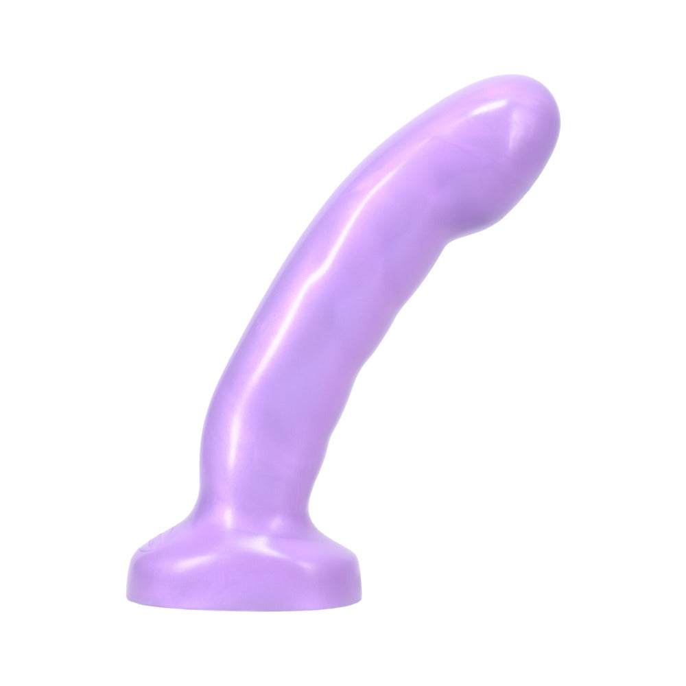 Tantus Acute Lavender Silicone Dildo designed for intimate pleasure, featuring a gentle curve and smooth finish.