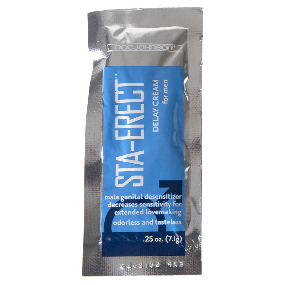 Sta-erect Delay Cream For Men Bulk Refill 48 Pieces packet, male genital desensitizer for extended intimacy.